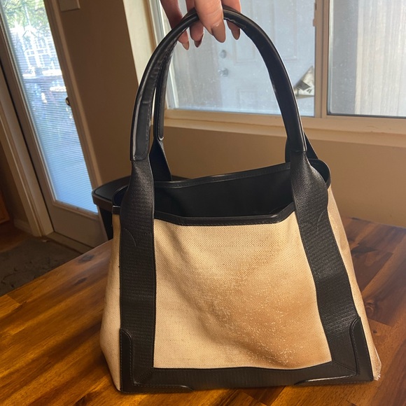 Balenciaga Paris Tote Bag Handbag Black and Cream Authentic - Picture 12 of 12